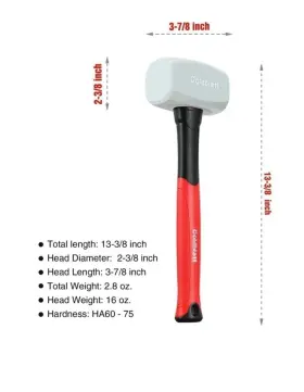 G02813AB GOLDBLATT Rubber Mallet Recoil Hammer Double Faced