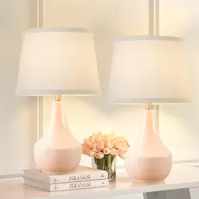 T00173 GYROVU Table Lamp Set Ceramic Classic Bedside Led