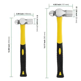752496940413 HAKZEON Ball Peen Hammer Set Forged Steel Pain #2