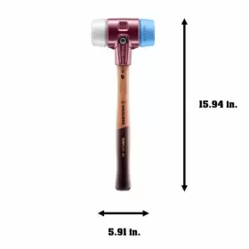 3017.060 HALDER Mallet Marring Hickory Handle Head Rubber #3