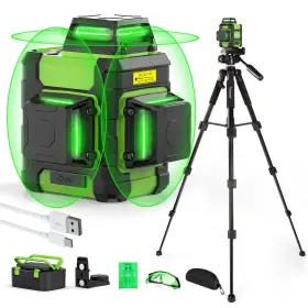HM03CGT HUEPAR Laser Level Leveling Rechargeable Tall Tripod