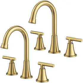 SB1214BZUS-HR-8LT-GOLD HURRAN Bathroom Faucets Hole Pack Sink