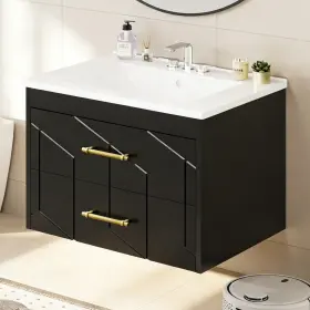 820559796199 IDEALHOUSE Floating Bathroom Vanity Ceramic Sink
