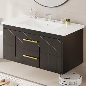 820559796229 IDEALHOUSE Floating Bathroom Vanity Ceramic Sink