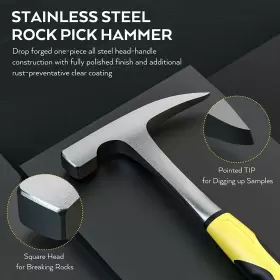 689851367205 INCLY Geology Hammer Digging Chisels Kit #3