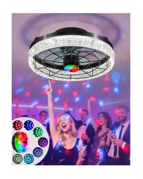 DISCO-001 JHSYCH Ball Ceiling Fan Lights Dimmable Reversible