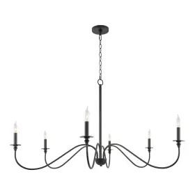RVL-CC7006-6-BK KIRA HOME Chandelier Light Farmhouse Curved