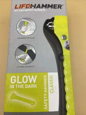 851671006019 LIFE HAMMER Glow Safety Breaking Car Glass Cuts #3