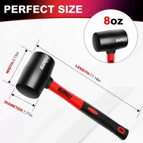 LOZ-H08 LOZAGU Rubber Mallet Hammer Fiberglass Handle Tent #3