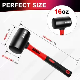 LOZ-H16 LOZAGU Rubber Mallet Hammer Fiberglass Handle Tent #3