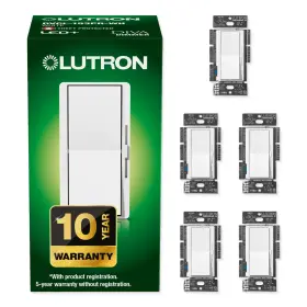 DVCL-153P-WH-5 LUTRON Led Dimmer Switch Single Pole Pack Diva