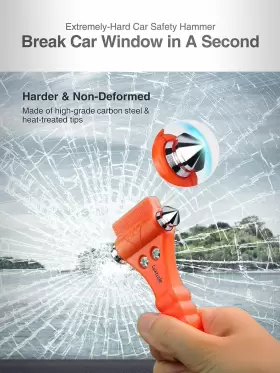 LT-1-00001-UK LUXTUDE Car Escape Tool Emergency Glass Hammer #2