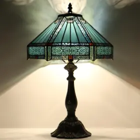 12T06 LXHCYOU Tiffany Lamp Stained Glass Table Mission