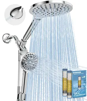 DSSJ781CP MAKEFIT Filtered Rain Shower Head Dual Handheld