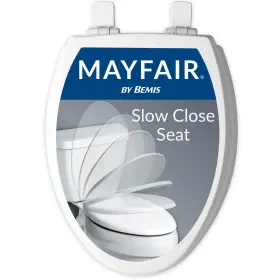 1847SLOW MAYFAIR Toilet Seat Elongated Slow Close Clean Wood