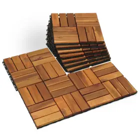 AM-1VMLQ MEGSU Deck Tiles Interlocking Wood Natural