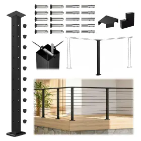MZZ2439 MUZATA Cable Railing Post Corner Steel Led Modular