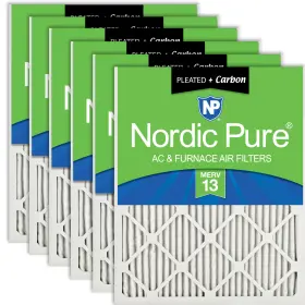 20X25X1M13 NORDIC PURE Merv Carbon Pack Pleated Air Filter
