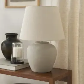 WDL08 NOURISON Table Lamp Sand Ceramic Fabric Shade Bedside