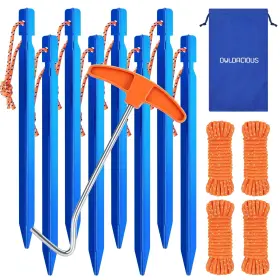 TS01 OWLDACIOUS Ultralight Tent Stakes Guylines