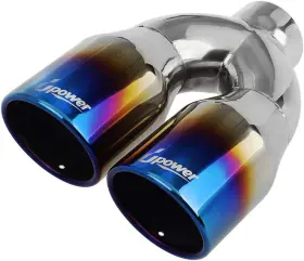 179874 PARTSSQUARE Upower Inlet Outlet Dual Exhaust Tailpipe