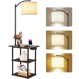 PFL-009 PESRAE Floor Lamp End Table Charging Station Usb Ac