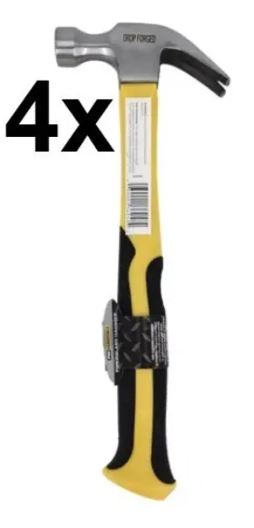 313040095074 PRO ESSENTIALS Curved Claw Fiberglass Hammer