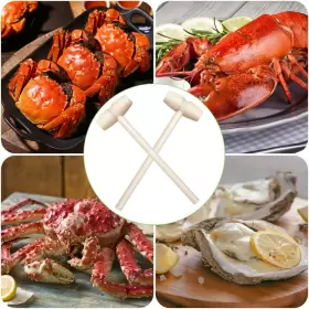 714569082468 PSEUTIO Mini Wooden Hammer Chocolate Crab Heart #2