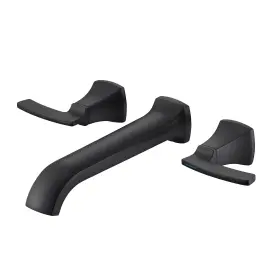 3011BK QINKELL Wall Mount Tub Filler Faucet High Flow Handles