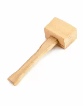 734900621217 QWORK Wooden Mallet Manual Hammer Beech Solid #2