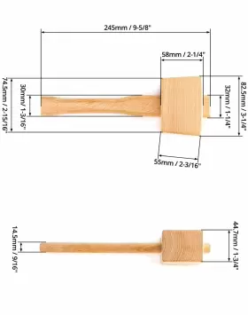 734900621217 QWORK Wooden Mallet Manual Hammer Beech Solid #3