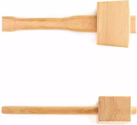 WD5691 QWORK Wooden Mallet Manual Hammer Beech Solid Wood #3