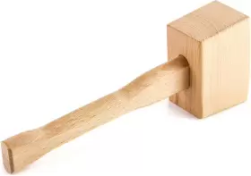 WD5691 QWORK Wooden Mallet Manual Hammer Beech Solid Wood