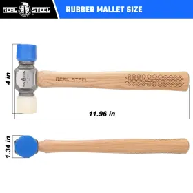 767615192611 REAL STEEL Rubber Mallet Double Hammer Hickory #3