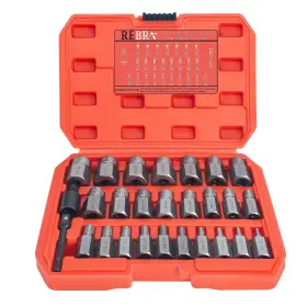 27PCS REBRA Screw Extractor Set Impact Double Head