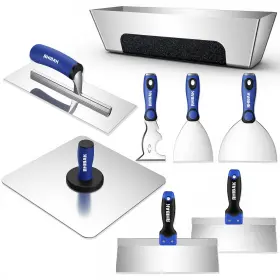 RK-06 RHIBAK Drywall Tools Putty Knife Set Hawk Mud Pan Flat
