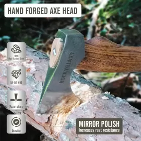RGX001 ROCKYGIANT Camping Axe Forged Hatchet Wood #2