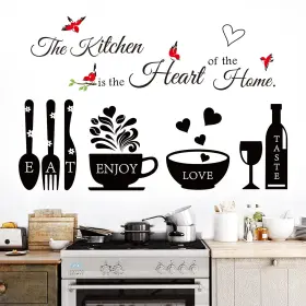 ROKWS-03 ROTUMATY Kitchen Wall Stickers Heart Quotes