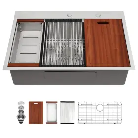 STS3322R1 SARLAI Kitchen Sink Gauge Steel Single Bowl Led