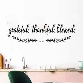 B0F25H2L3C SEATUNE Inspirational Quotes Wall Stickers Blessed