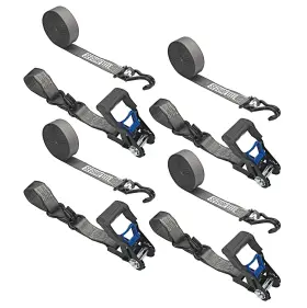 601634 SECURE TITE Tie Down Ratchet Straps Double Hook Pack