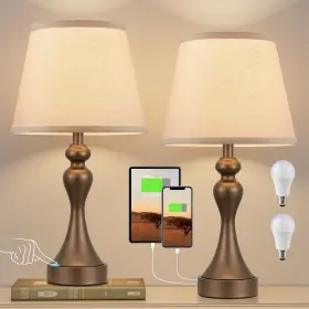 JINSHUZHU7 SEEALLE Touch Lamps Bedside Dimmable Usb Charging