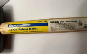 575-1018 SHOPWORKS Rubber Mallet Solid Wood Handle Head #2