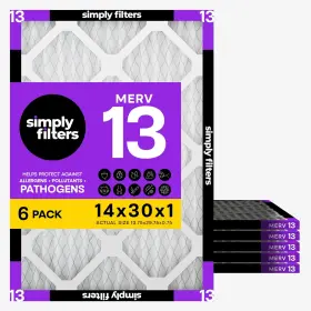 14X30X1 SIMPLY Merv Pack Ac Furnace Hvac Air Filter