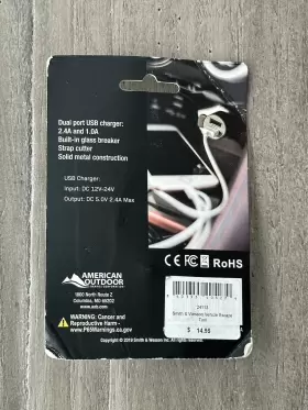 24113 SMITH WESSON Escape Tool Dual Usb Charger Glass Breaker #3