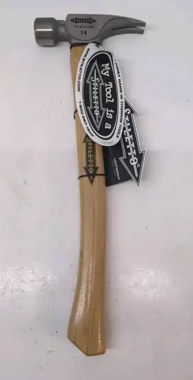 TI14SC STILETTO Titanium Curved Hickory Handle Hammer