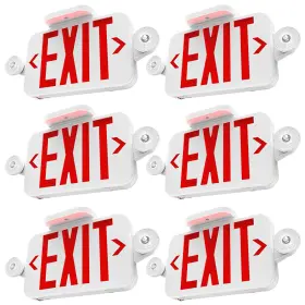 2HM-RED-6PK SUNCO LIGHTING Ex Pack Led Exit Sign Emergency