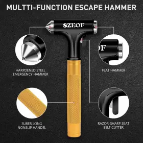 756594412834 SZEOF Car Window Breaker Seat Belt Cutter Safety #3