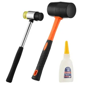 RM35 THUDCRAFT Pack Rubber Mallet Hammer Set Glue Dual Faced