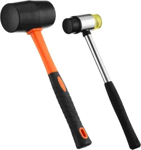 RM35 THUDCRAFT Rubber Mallet Hammer Set Dual Faced Fiberglass